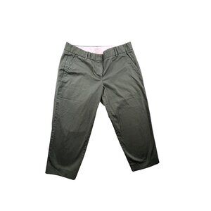 J.Crew Stretch City Fit Womens SZ 8 Olive Canteen Green Capris Pants W32 L21